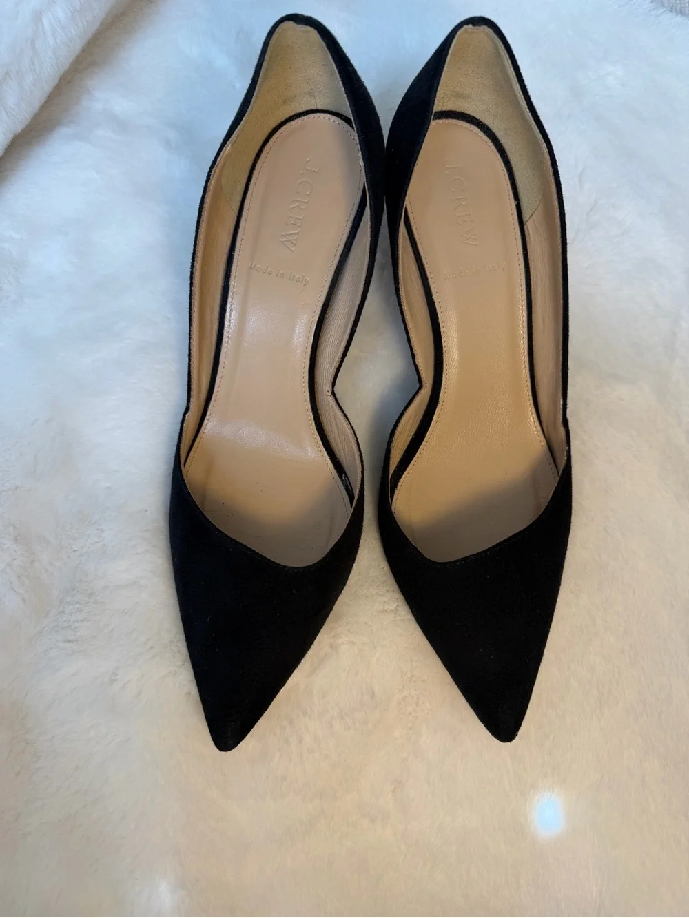 J. Crew Black Suede Colette Pointed-Toe D’Orsay Pumps Size 8.5